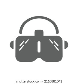 Gafas, vr, icono virtual. Gráficos vectoriales grises.