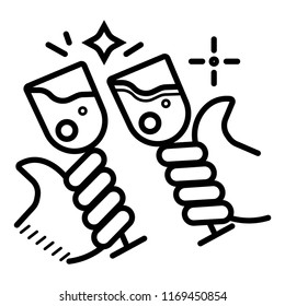 Glasses with water icon vector