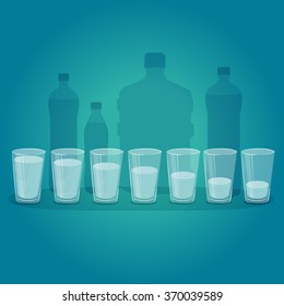 Glasses of water. Water infographics element.