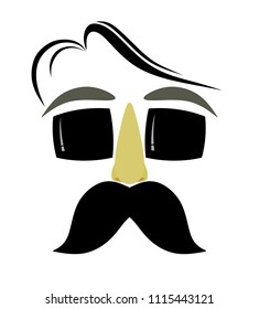 glasses and whiskers illustration