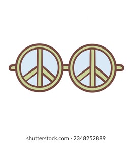 Glasses. White for. peace symbol