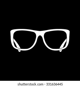 glasses - white vector icon