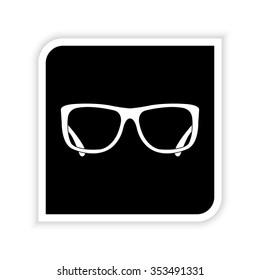 glasses -  white vector icon