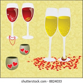 glasses of wine and champagne