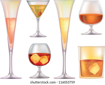 Glasses for wine. Clip-Art