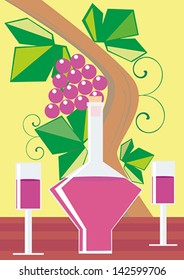 Glasses of wine, grapes
