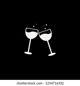 glasses wine vector icon. flat glasses wine design. glasses wine illustration for graphic 