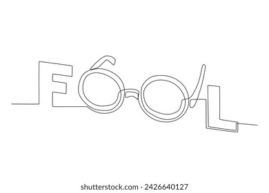 The glasses worn by the clown. April fools one-line drawing