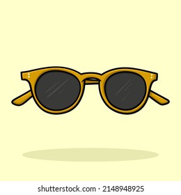 Glasses Yellow Cartoon Vector Illustration