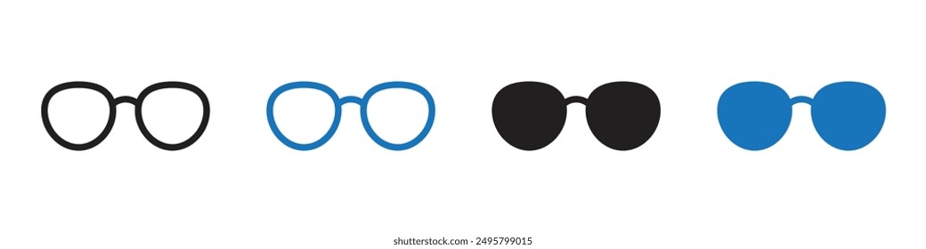 Glassess icon Flat illustration vector with thin stroke