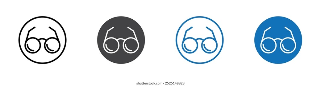 Glassess icon Isolated on white background vector set