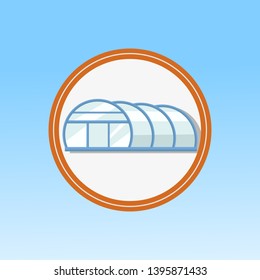 Glasshouse Cultivation Technology Flat Vector Icon. Agriculture, Horticulture Modern Equipment. Plants, Flowers Nursery. Farming, Gardening Industry Cartoon Illustration. Hothouse, Greenhouse