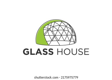 Glasshouse hothouse logo design agricultural environment modern farming houseplant gardening