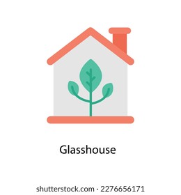 Glasshouse Vector Flat Icons. Simple stock illustration stock
