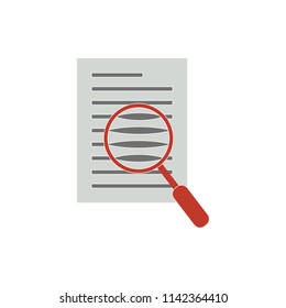glass,magnifying and document vector icon for app and website, training symbols