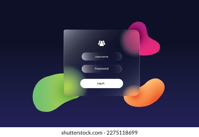 Glassmorph transparent Login and Sign in Form concept vector illustration 