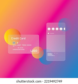 Glassmorphic  interface and bank card