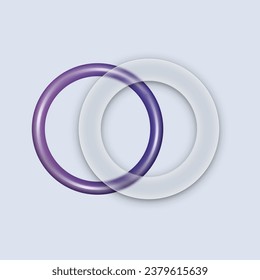 Diseño de sitios web glasmórficos con vibrantes círculos de vidrio. Ilustración vectorial. Eps 10.