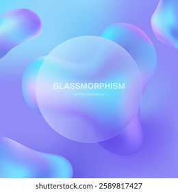 Glassmorphism Abstract Fluid Liquid Background Template with Glossy Effect for Technology Interfaces Minimalist Web Design Modern Infographics Business Layouts App Screens Marketing and Futuristic.