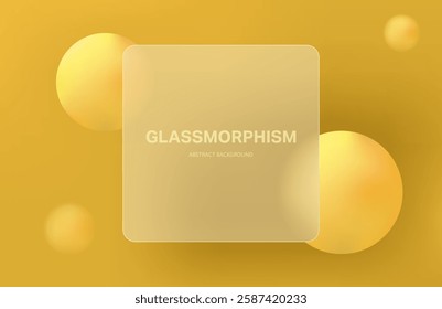 Glassmorphism Abstract Gradient yellow Background with a Smooth and Soft Blur Effect for a Trendy and Vibrant look in Modern Design featuring circle shape for Creative Visuals and Digital Website
