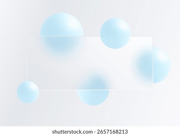 Fondo de morfismo de vidrio con esferas suaves azul claro