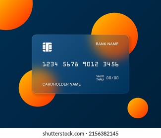 Glassmorphism Banking Card Vector Mockup  Digital Payment Credit Card  Vector illustration EPS 10