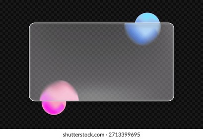 Glassmorphism banner ui design element for smartphone interface design frosted shap, icons, button, mobile device glass screen, web, app project, game menu