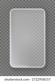 Elemento de design de interface do usuário de banner de morfismo de vidro isolado no plano de fundo transparente. Formas de vidro fosco para web, app