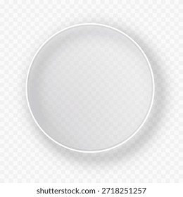 Elemento de diseño de interfaz de usuario de forma de círculo de morfismo de vidrio aislado sobre fondo transparente. Formas de vidrio esmerilado para Web, App, Anuncio y diseño de redes sociales