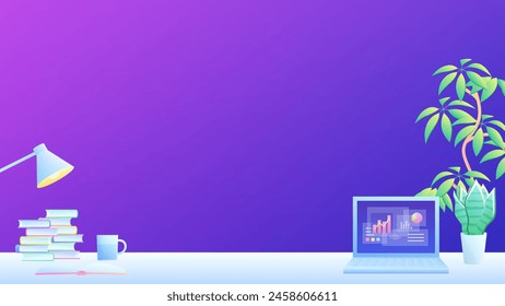 Pantalla de ordenador y fondo de oficina Glassmorphism_16:9
