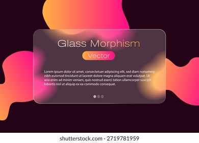 Efecto de morfismo de vidrio con un fondo de forma de globo de color degradado para un diseño de interfaz de usuario moderno