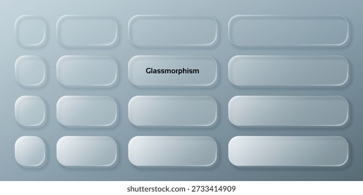 Glassmorphism effect in liquid style with abstract gradient background. UI element for transparent material design interface, user experience concept.
