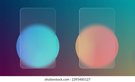 Glassmorphism Effect With Transparent Glass Plate And Color Circle Set. EPS10 Vector