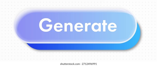 Glassmorphism generate button tempalte realistic on transparent background. UI design element smartphone interface