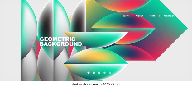 Glassmorphism geometric abstract background. Vector Illustration For Wallpaper, Banner, Background, Card, Book Illustration, landing page