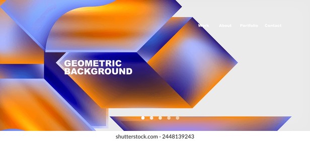 Glassmorphism geometric abstract background. Vector Illustration For Wallpaper, Banner, Background, Card, Book Illustration, landing page