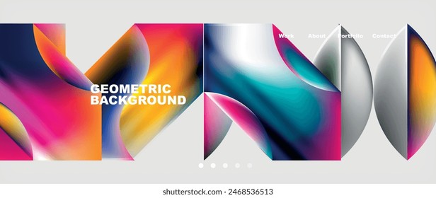 Glassmorphism geometric abstract background. Vector Illustration For Wallpaper, Banner, Background, Card, Book Illustration, landing page