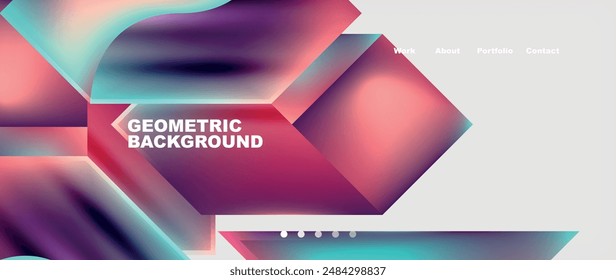 Fondo abstracto geométrico de morfismo de vidrio. Ilustración vectorial Para Fondo de pantalla, Anuncio, Fondo, Tarjeta, Ilustración de libro, página de destino