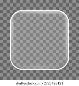 Elemento de design de interface do usuário de forma quadrada de Glassmorphism isolado no plano de fundo transparente. Formas de vidro fosco para web, app, banner