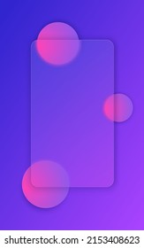 Antecedentes creativos al estilo del gazmorfismo. Efecto de vidrio escarpado. Gradiente placa transparente con lugar para el texto. diseño de interfaz de usuario para aplicaciones. Ilustración del vector