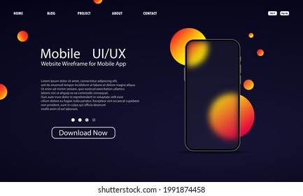 Glassmorphism style. Smart phone template. Mobile UI UX design. Realistic glass morphism effect with set of transparent glass plates. Vector illustration.