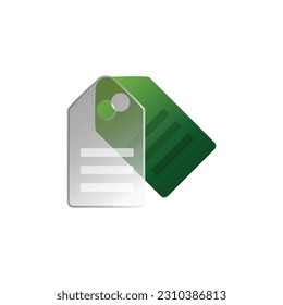 Glassmorphism tag icon design vector