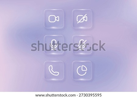 Glassmorphism UI Icons Set for Modern Mobile and Web App Interface