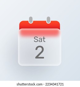 Glassmorphism user interface calendar template for mobile apps or web application, gradient and transparency concept.