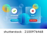 Glassmorphism user interface message for mobile apps or web application blue and yellow gradient ball concept