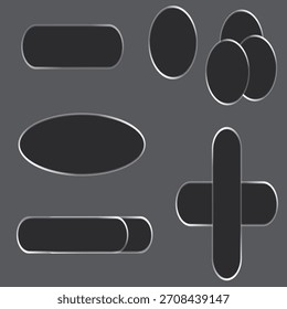 Glassmorphism. Vector illustration of trendy Glassmorphism effect Empty Frame set. Perfect realistic transparent glass Frame collection with blank space for text