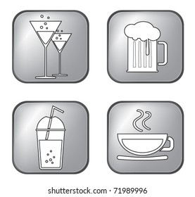 Glassware and beverage icons 