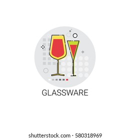 Glassware Cooking Glass Dishes Utensils Icon Vector Illustration