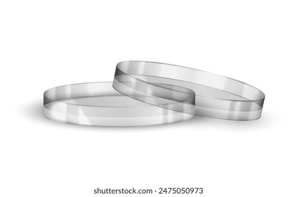 Glassware for experiments. Petri dish on a white background. Vector illustration