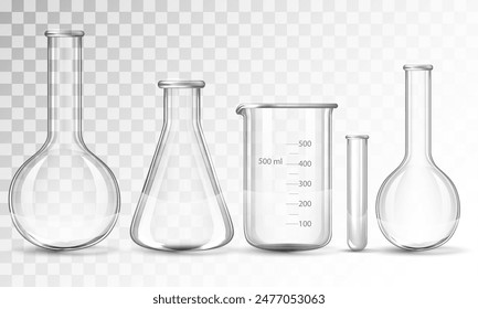 Glassware flask on a transparent background. Vector illustration